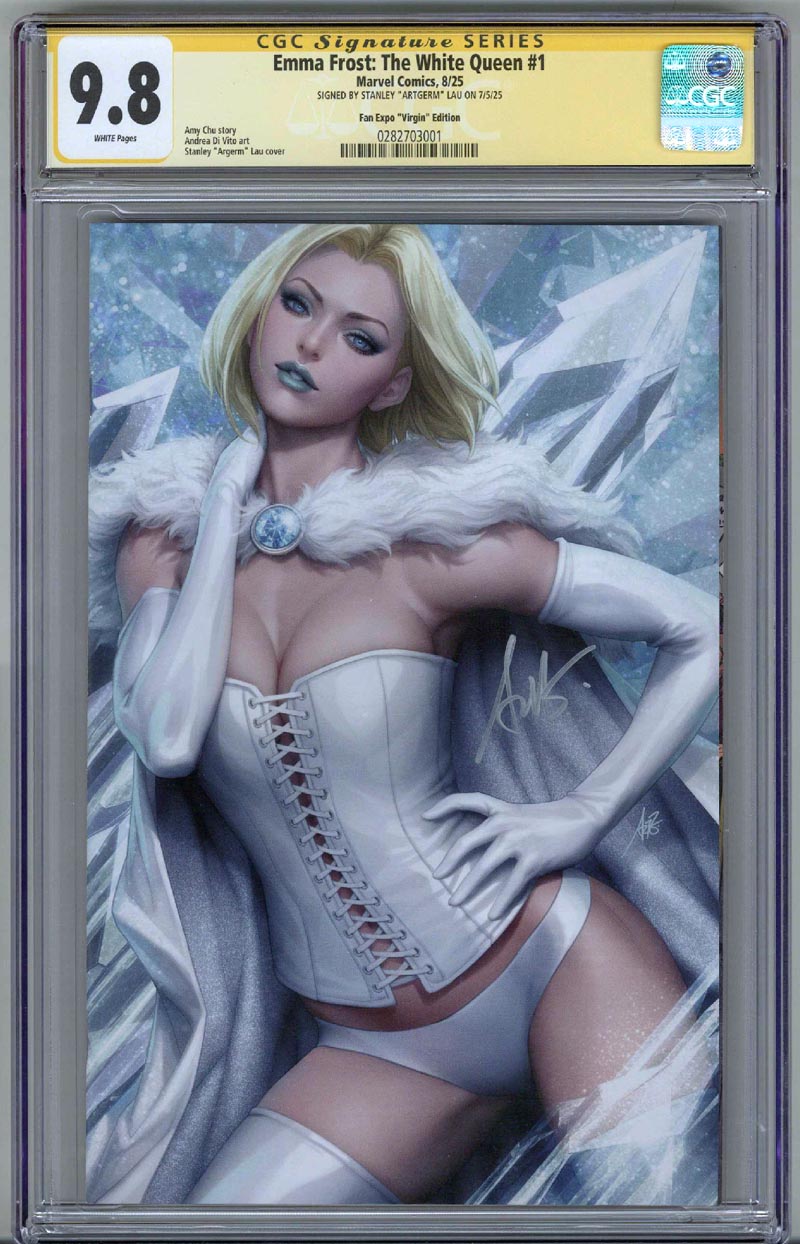 EMMA FROST: THE WHITE QUEEN #1 CGC 9.8 SS SIGNED STANLEY ARTGERM