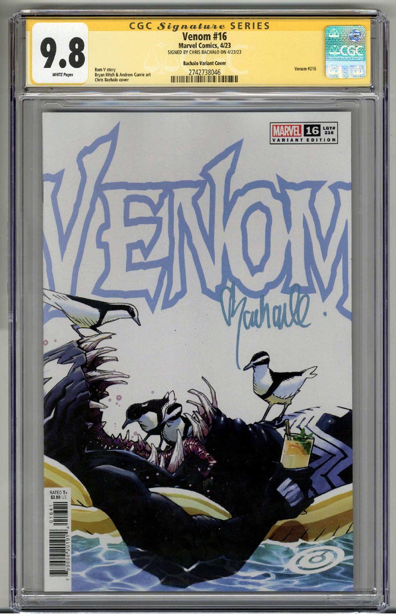 VENOM #16 CGC 9.8 SS SIGNED CHRIS BACHALO VARIANT COVER LOW POP 12