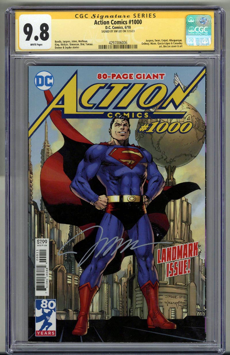 ACTION COMICS #1000 CGC 9.8 SS SIGNED JIM LEE SUPERMAN COVER LOW
