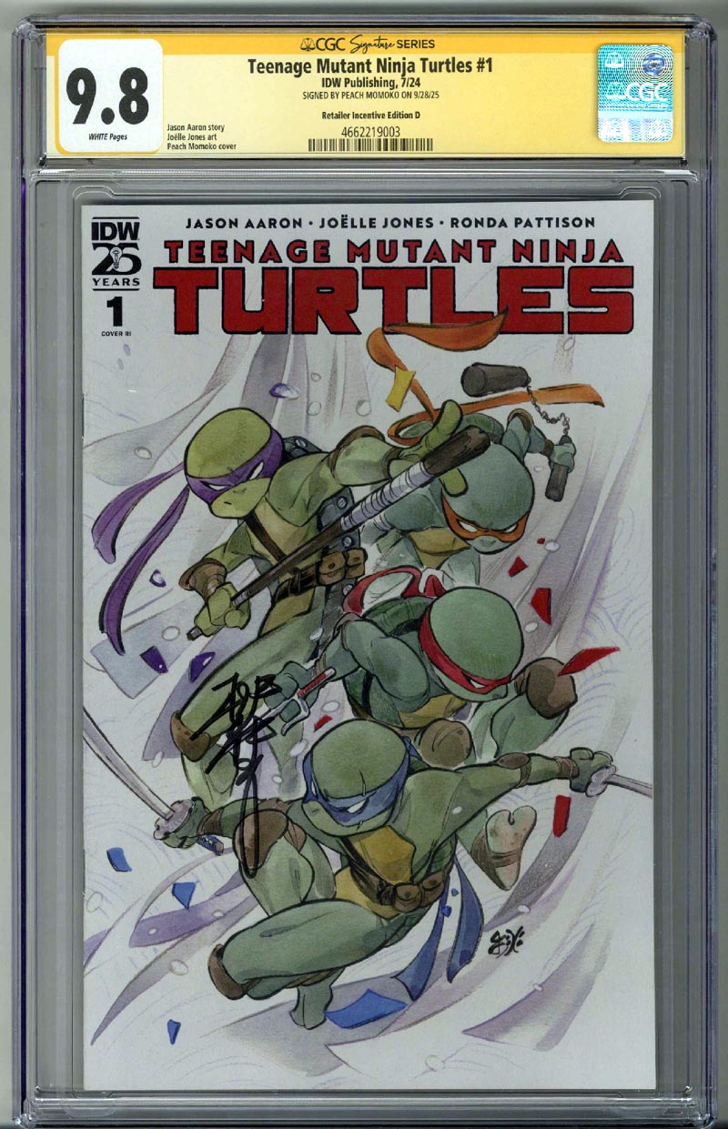 TEENAGE MUTANT NINJA TURTLES #1 CGC 9.8 SS SIGNED PEACH MOMOKO 1