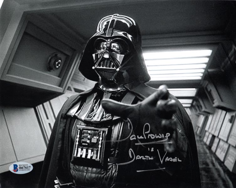 darth vader signed memorabilia