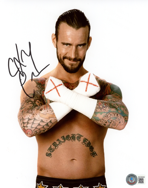 CM PUNK SIGNED AUTOGRAPHED 8x10 PHOTO WRESTLING WWE RAW SMACKDOWN