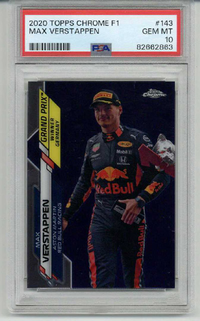2020 TOPPS CHROME F1 #143 MAX VERSTAPPEN ROOKIE RC CARD PSA 10 LOW